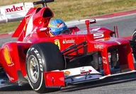 A red ferrari formula one racing car at the F1 Spanish Grand Prix of Barcelona