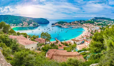 Vista panoramica da Porte de Soller Palma Mallorca Spagna