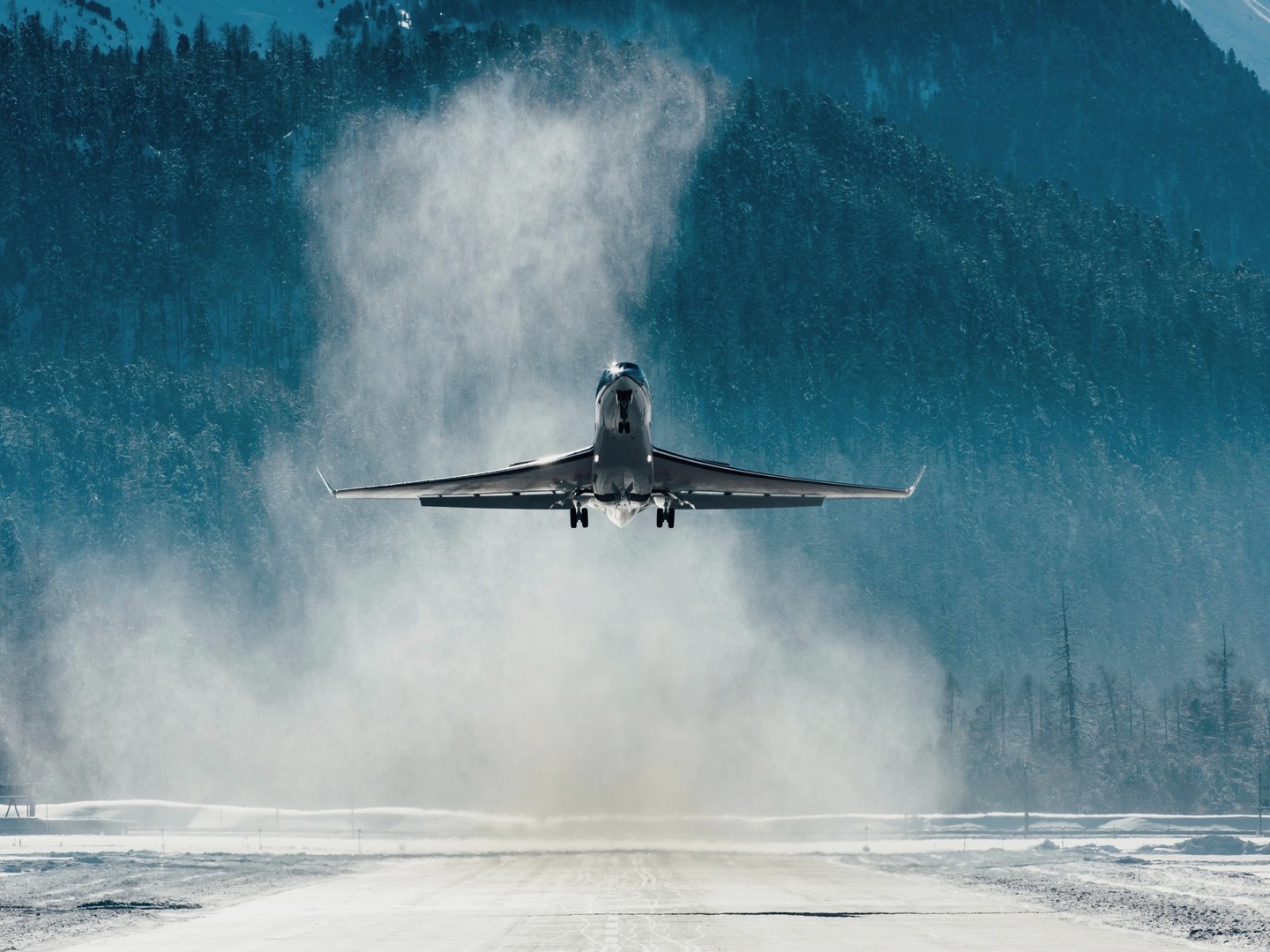 Breaking through the winter haze.