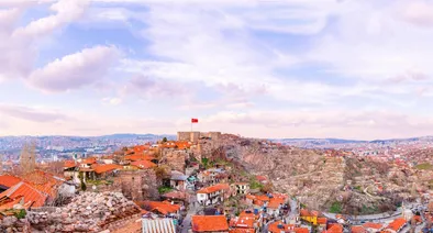 Blick auf die Zitadelle von Ankara, Ankara, Türkei
