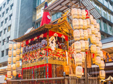 Fiestas anuales de Gion Matsuri en Kioto