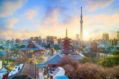 The beautiful skyline of Tokyo