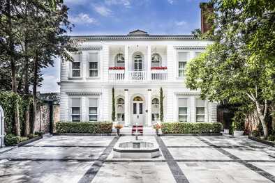 Front view of the hotel entrance