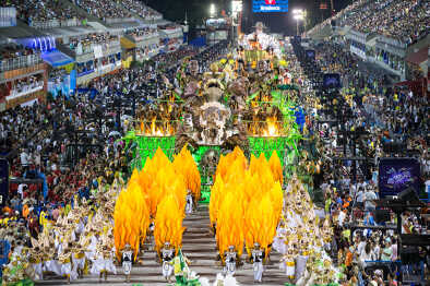 A Carnival Parade walking through the street