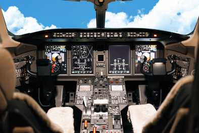 cockpit of a private jet