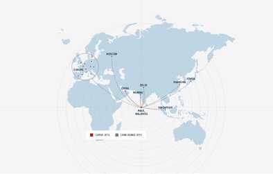 Range to get to the maldives