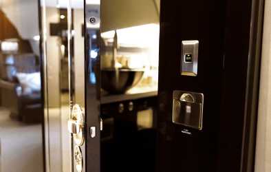 A lavoratory in a private jet A lavoratory in a private jet